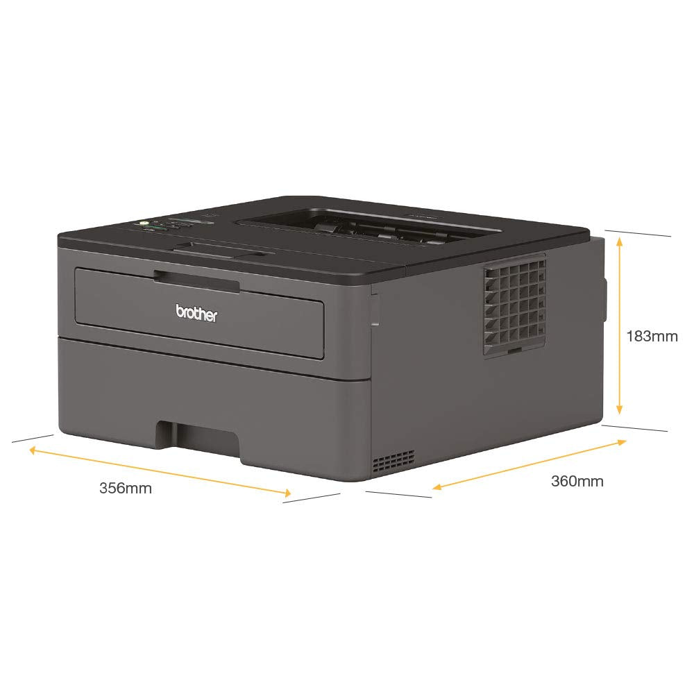Brother HL-L2370DN Mono Laser Printer - Single Function, USB 2.0/Network, 2 Sided Printing, A4 Printer, Small Office/Home Office Printer, Dark Grey/Black