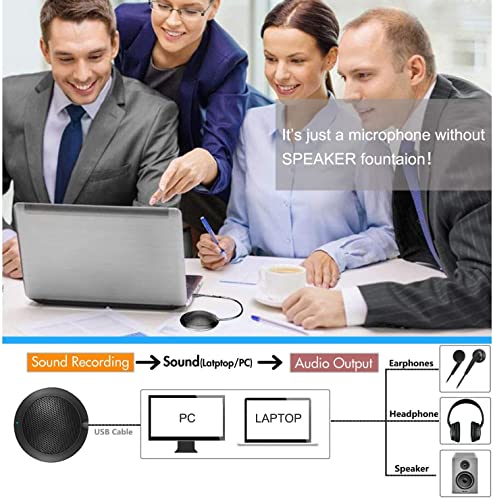 Conference USB Microphone, Computer Desktop Mic with LED Indicator, TKGOU Plug & Play Omnidirectional Condenser PC Laptop Mics for Online Meeting,Class,Skype,Recording,Chatting,Zoom,(Windows/Mac OS X)