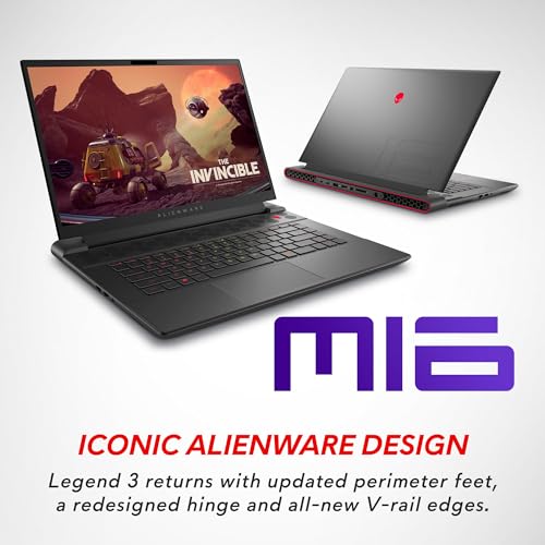 Alienware m16 AMD Gaming Laptop | 16" QHD+ (2560 x 1600) 240Hz | AMD Ryzen 9 7845HX | NVIDIA GeForce RTX 4070 | 16 DDR5 RAM | 1 | Dark Metallic Moon | Per Key AlienFX RGB keyboard - UK