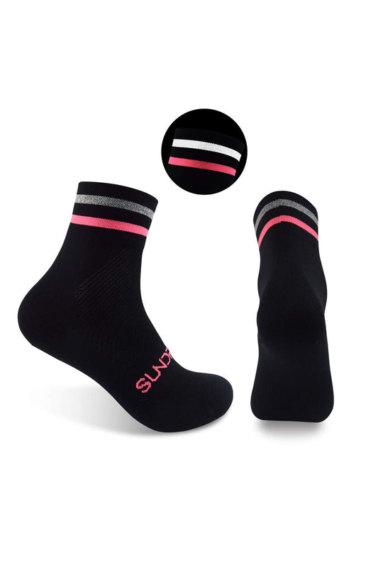 - Sundried Professional Cycle Crew Socks | Black Cycling Socks with Reflective Detail -