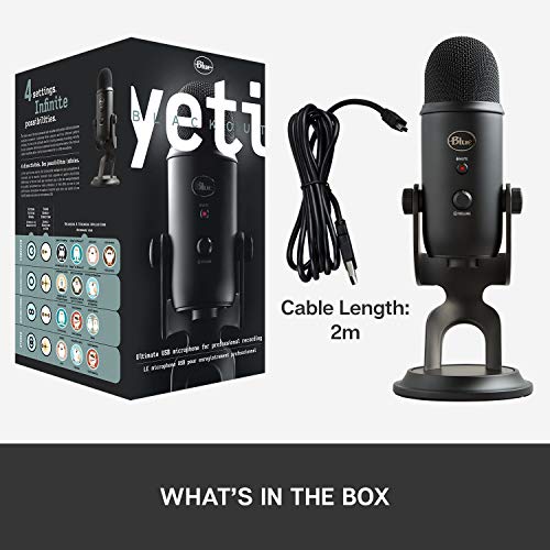 - Logitech Blue Yeti USB Microphone | Streaming | Podcasting | Studio and Computer Condenser Mic-