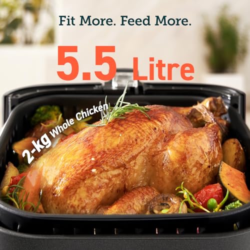 COSORI Air Fryer 5.5L Capacity,Oil Free, Energy and Time Saver with 11 Presets with 100 Recipes Cookbook, Non-Stick, Dishwasher Safe Basket,1700-Watt, CP158-AF, Black
