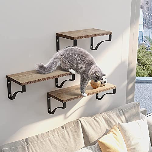 - Pipishell Floating Shelves Wall Mounted Shelf | Paulownia Wood Wall Shelves | Wooden Shelves Set of 3 -