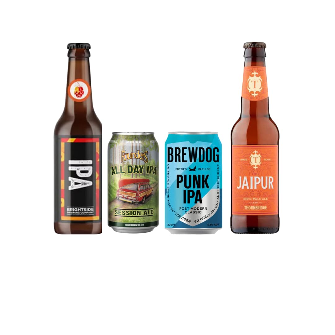 12 Craft IPA Beer Gift Set Mixed Case of IPA Beers with Branded Glass - Premium Selection, Gifts For Him, For Her, Christmas, Father's Day, Birthday's