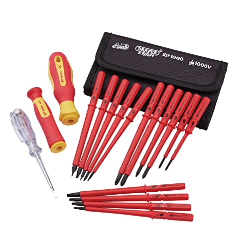 - Draper XP1000 18 Piece Precision Screwdriver Set | VDE Dual Insulated Interchangeable Blade | Electrical Tool Driver Set -