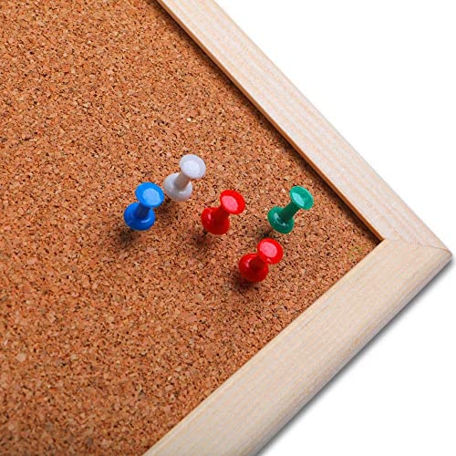 Cork Notice Pin Board Bulletin Vision Boards for Home Bedroom Offices Memo Message Pictures Planner Display Organiser Wood Frame Corkboard - Wall Mount Screws and 50 Push Pins - 400 x 300 mm