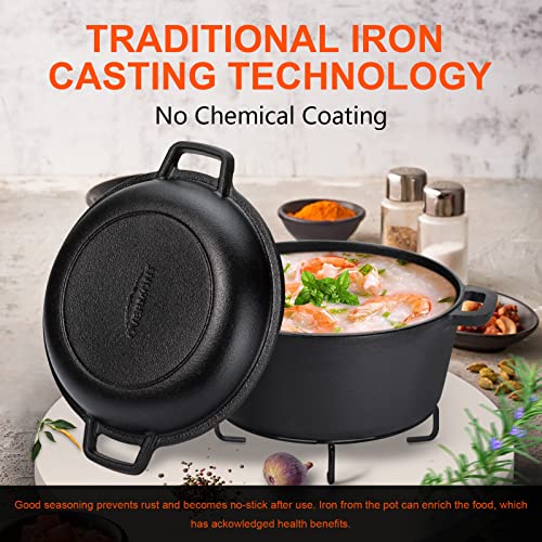 - Overmont 2 in 1 Cast Iron Dutch Oven | Cookbook -