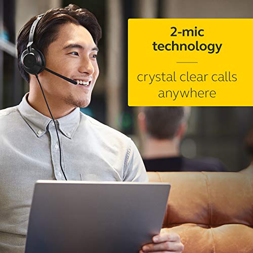 - Jabra Evolve2 30 Headset | Noise Cancelling Microsoft Teams Certified Stereo Headphones With 2-Microphone Call Technology -