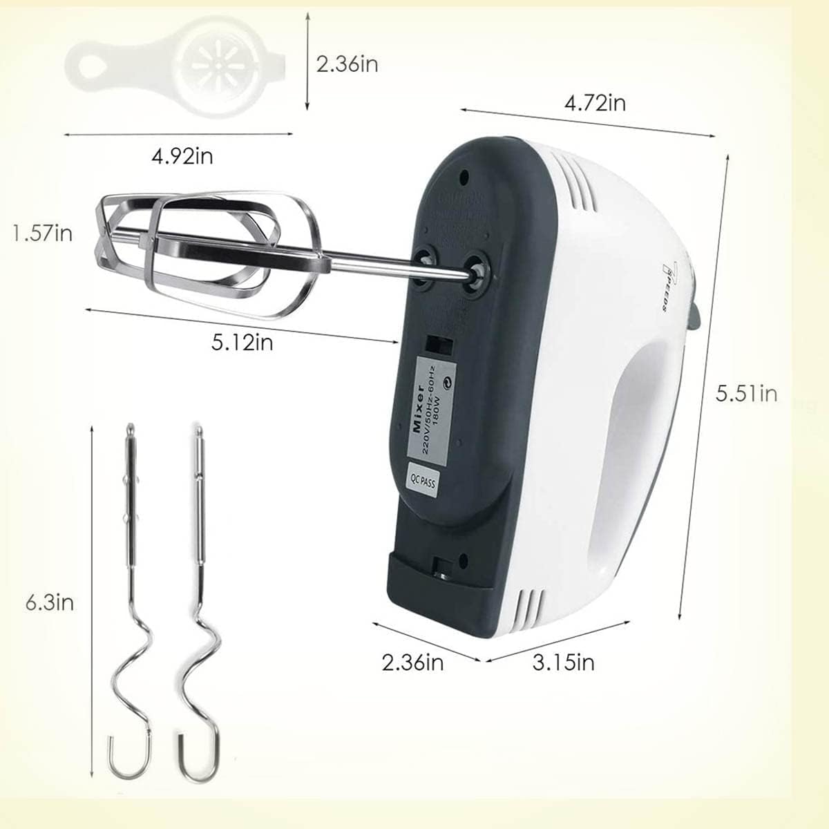 - Hand Mixer | Electric Hand Whisk | Electric Hand Mixers for Baking | 7-Speed Small Stainless Steel Handheld Mixer -