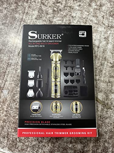 - Surker Beard Trimmer Kit | Professional Hair Clipper | Cordless Grooming Kit 7 in 1 -