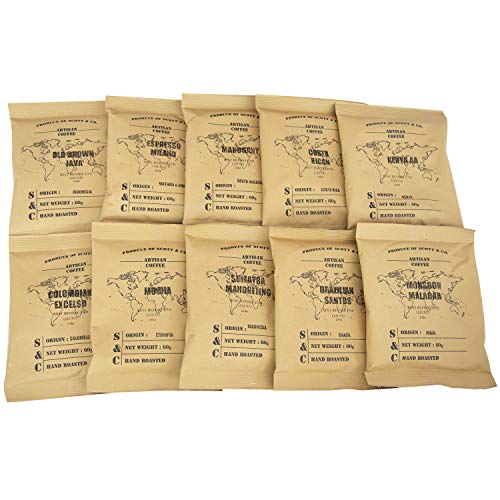 - Scott&Co. Ground Coffee Gift Set |10 different Varieties of Coffees to Taste | 10 x 60g Ground Coffee Beans -