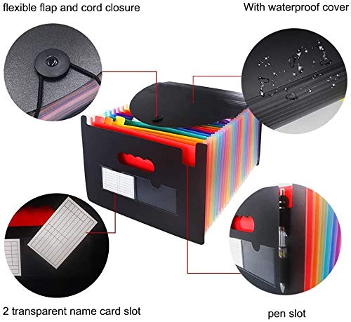 - File Organisers | Supmaker 24 Pockets Expanding File Folder | A4 Size Accordion Folder Expandable File Organiser with Lid | Rainbow Document Organiser for Filing Folders and Storage Files -