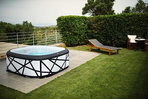 - MSpa Inflatable Hot Tub | Luxury Soho Premium Series | Bubble Portable | 6 Person Square Spa -