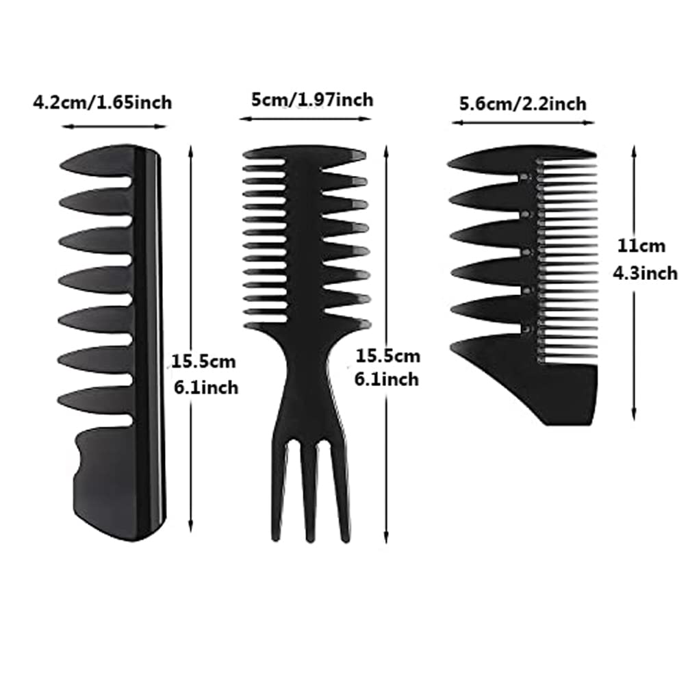 - Lanjue 3 Pieces Men Styling Comb | Black Pompadour Comb For Men -