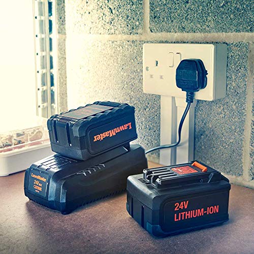 - LawnMaster MX 24V 34cm Cordless Lawnmower | Plus Spare Battery -