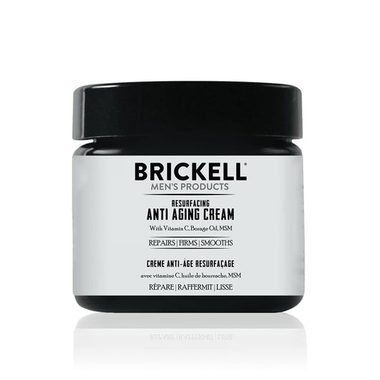 Brickell Men's Products Resurfacing Anti-Aging Cream For Men, Natural and Organic Vitamin C Cream, 59 mL, Scented