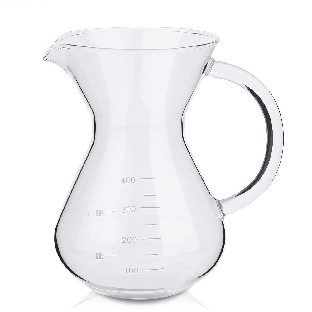 - HERCHR Pour Over Coffee Maker | 400ml/14Oz | Borosilicate Glass Pour Over Coffee Brewer -