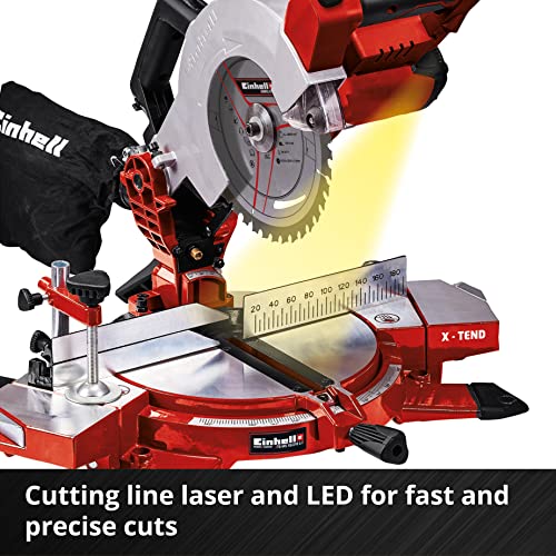 - Einhell Power X-Change 18V Mitre Saw | 3000 RPM Circular Saw With Work Table | LED | Dust Collection | 45° Mitre, +/-47° Bevel | TE-MS 18/210 Li Solo | (Battery Not Included) -