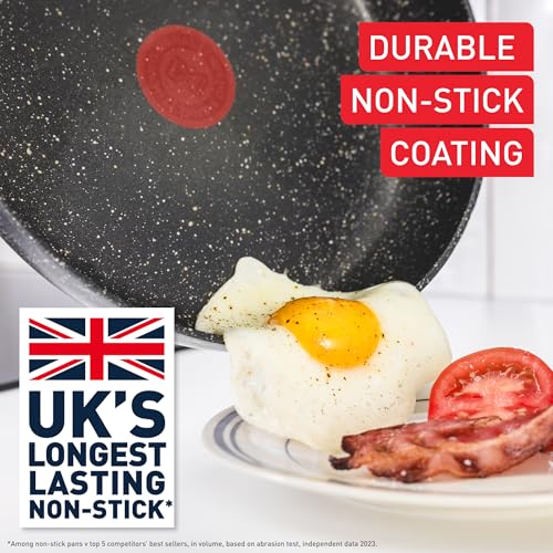 - Tefal | Stone Strength Aluminium Non Stick 28cm Frying Pan | Reinforced with Titanium Particles | Induction Compatible -