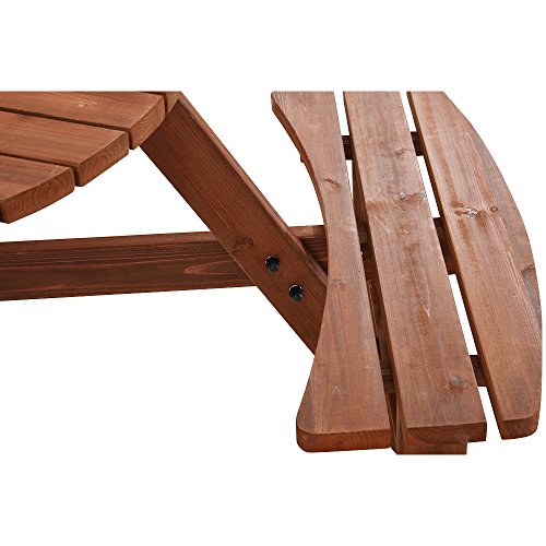 Britoniture 6 Seater Wooden Round Picnic Table and Bench for Garden Pub Patio