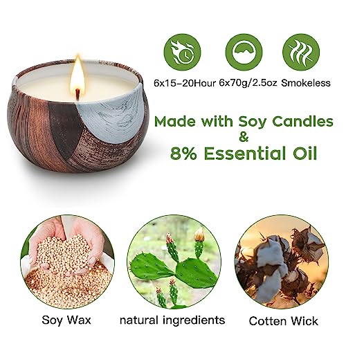 Candle Set Scented Candles Gifts for Women Housewarming New Home Gifts Thank You Candle Wedding Return Gifts with Wood Gifts Box for Birthday/Anniversary/Valentine's Day/Mother's Day/Xmas (6 pack)