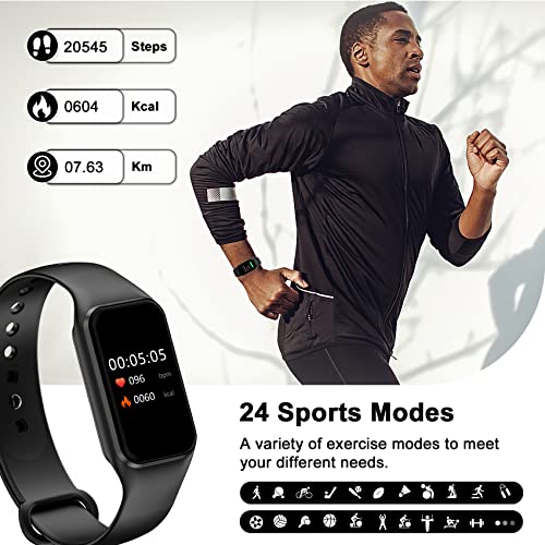 Blackview Smart Watch for Men Women, Fitness Tracker with SpO2 Heart Rate Sleep Monitor, IP68 Waterproof Activity Tracker with 24 Sports, Weather, Notification, Step Counter Watch for iOS Android