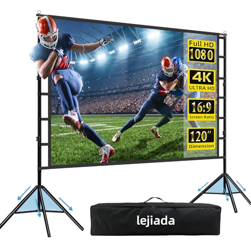 - Projector Screen with Stand | 120 inch 16:9 for Home Theater -