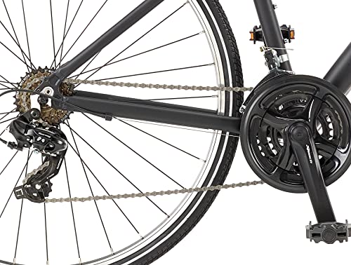 Coyote URBAN Gents's Hybrid Bike With 700C Wheels 20-Inch Frame, 18-Speed Shimano Gearing & Shimano EZ Fire Shifters,V-Brake, BLACK Colour