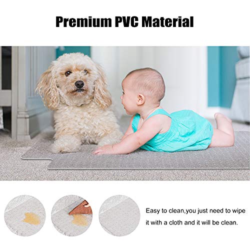 - Kuyal Carpet Chair Mat | 48" x 36" | PVC Home Office Desk Chair Mat For Floor Protection -