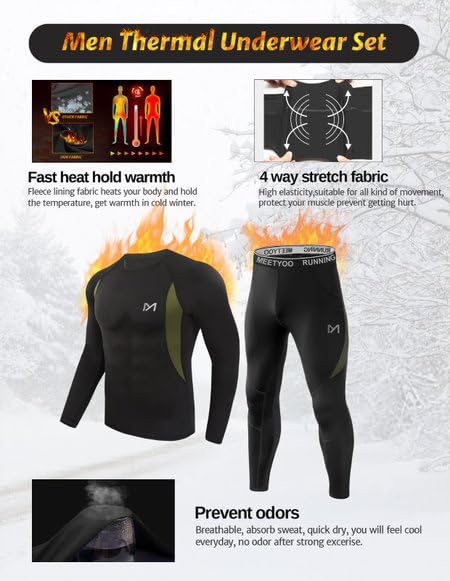 - MEETYOO Men's Thermal Underwear Set -