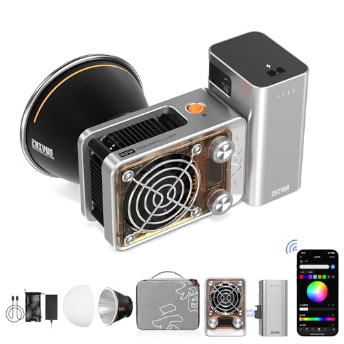 - ZHIYUN RGB Video Light Molus X60 RGB Combo 60W with 2550mAh Battery, 2700K-6500K Dimmable, Full Color CRI 95, TLCI 98