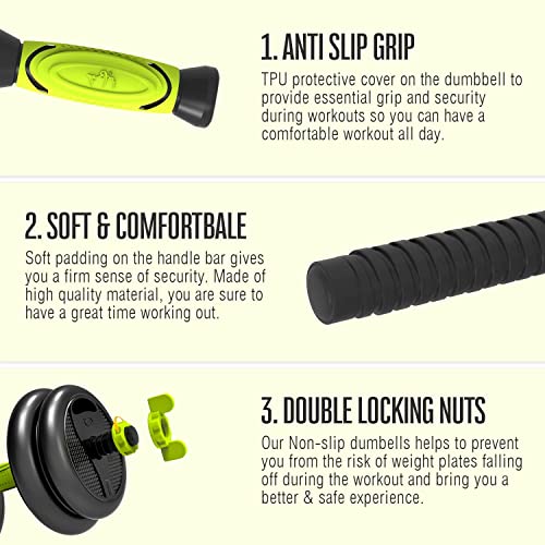 - Strongway® Adjustable 6 in 1 Dumbbell | Straight and Curl | Barbell | Kettlebell Push Up Set -