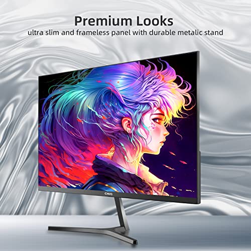 CHiQ 24F650, 24 Inch Monitor, FHD(1920x1080) PC Monitor, 75Hz, Ultra Slim, AMD FreeSync, 99% sRGB, HDMI&DP, VGA, USB, 2023 New