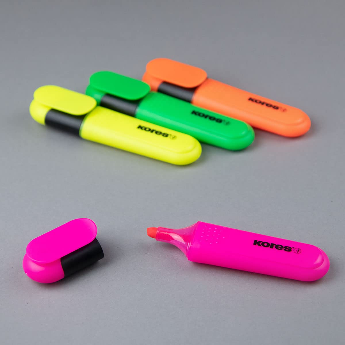 - Kores | Highlighter Pens | Bright Liner Plus | Fluorescent | Water Based-Ink -