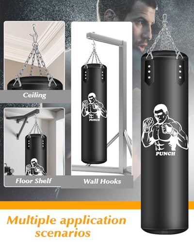 - Punch Bag Hanging Set, Boxing Bag with A Full Range of Accessories | Kickboxing Fitness & Boxing -