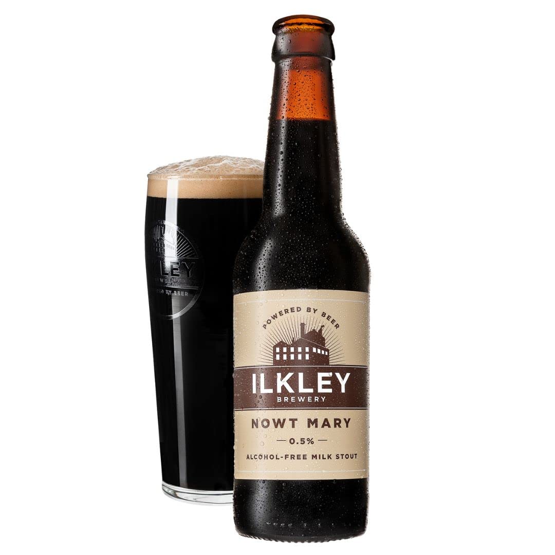 - Ilkley Brewery Alcohol Free Beers Nowt Mary Stout | Non-Alcoholic Ale Coffee Milk Stout 0.5% ABV Dark Beer | 12 x 330ml Bottles | Low Carb, Low Calorie Zero Alcohol Beers | Local Yorkshire Craft Ale -