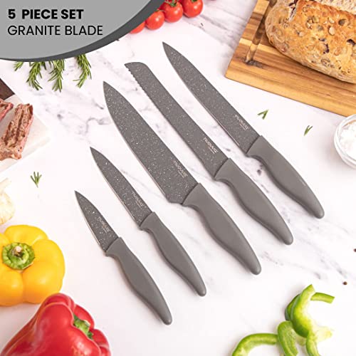 - Nuovva Professional Kitchen Knife Set | 5pcs Grey Kitchen Knives –