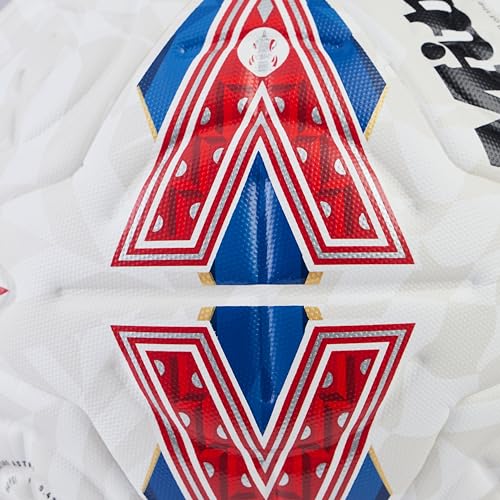 - Mitre Match FA Cup Football | White/Blue/Red | Size 4 -