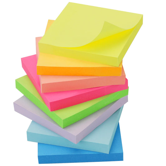 - OWLKELA 800pcs Coloured Sticky Notes |75 x 75mm | 8 Pads of 100 Sheets Self-Stick -