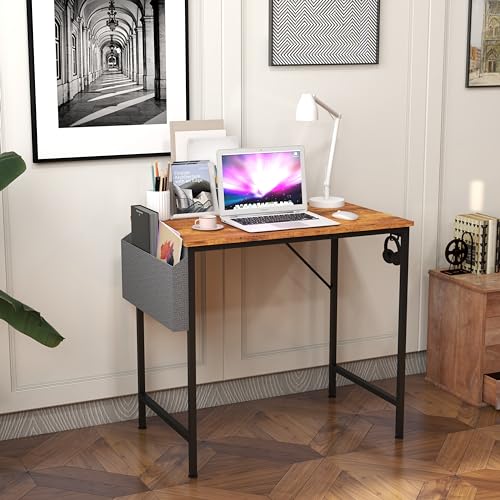 Computer Desk Home Office Writing Study Desk, Modern Simple Style PC Table (Brown, 80 x 50 x 75 cm)