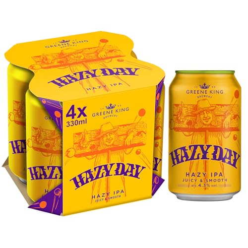 - Greene King Brewery Hazy Day IPA 4.3% craft beer cans | Case of 24 (6x4) x 330ml craft beer cans -