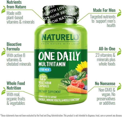 - NATURELO One Daily Multivitamin for Men | with Natural Food-Based Vitamins -