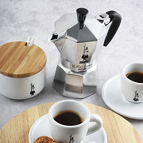 Bialetti Moka Express Caffettiera in Alluminio, 6 Cups, Acciaio Inossidabile, Argento,270 milliliters, Silver