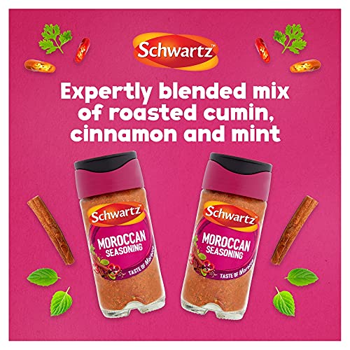 - Schwartz Moroccan Seasoning 40 G | Jar | Pack of 6 | Expertly Blended Mix of Roasted Cumin, Cinnamon & Mint | Great for Marinating Chicken or Lamb -