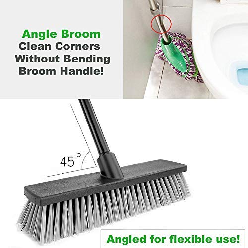 - Floor Scrubbing Brush Stiff Bristles with 49.6 inches Telescopic Long Handle | Yard Brush Concrete Broom -