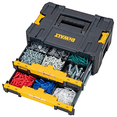 = DEWALT DWST1-70706 T-Stak IV Tool Storage Box | 2-Shallow Drawers | Yellow/Black | 7.01 cm*16.77 cm*12.28 cm -