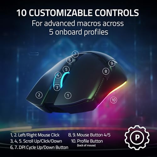 - Razer Cobra Pro | Customizable Wireless Gaming Mouse Chroma RGB | Focus Pro 30K Optical Sensor | Wireless | Black -