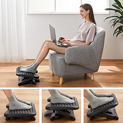 - HUANUO Adjustable Under Desk Footrest | Foot Rest for Under Desk -