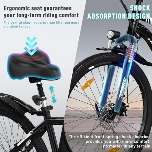 COLORWAY Electric Bike for Adults, 26" Mountain Bike, Electric Bicycle Commute E-bike with 36V 15Ah Removable Battery, LCD Display, Dual Disk Brake,Range up to 45-100km.