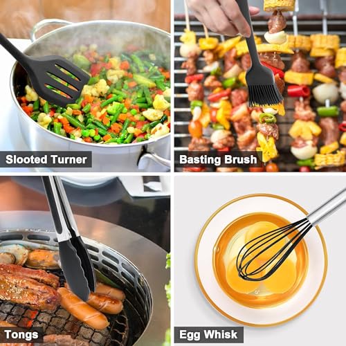 - Wildone Silicone Kitchen Cooking Utensils Set, 15PCS